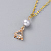 Triangle Alloy Pendants Necklaces X-NJEW-JN02565-02-3