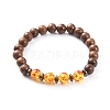 Unisex Wood Beads Stretch Bracelets BJEW-JB04960-05-1