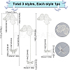 3Pcs 3 Styles Butterfly & Butterfly & Dragonfly Filigree Brass Bookmark with Chains AJEW-SC0002-93P-2
