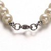 Stainless Steel Dyed Glass Pearl Round Bead Strands and Bracelets Jewelry Sets SJEW-M039-01B-5