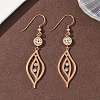 304 Stainless Steel Leaf Dangle Earrings EJEW-Z129-13RG-1