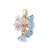 8Pcs Flower Acrylic Charms PALLOY-JF03591-3