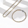 304 Stainless Steel Chain Necklaces & Bracelets Sets SJEW-D091-11GP-1