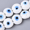 Handmade Evil Eye Lampwork Beads Strands X-LAMP-R143-04C-1