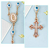 2Pcs Alloy & Brass Cross Charm Bracelets Set BJEW-DR0001-04-4