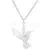 201 Stainless Steel Laser Cut Bird Pendant Necklaces for Women FS-WG55B1A-02-3