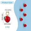 5 Pieces Apple Charms Pendant Enamel Fruit Charm Cute Red Apple Pendant for Jewelry Keychain Earring Making Crafts JX380A-2