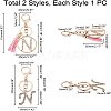 2Pcs 2 Style Alloy Rhinestone Keychain Sets KEYC-WR0001-01N-4