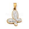 Polymer Clay Rhinestone Pendant STAS-P314-02G-1