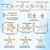 8 Style Starfish Alligator Hair Clips & Stud Earrings & Headband Set AJEW-PH0011-44-2