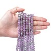 Spray Painted Crackle Glass Beads Strands CCG-Q002-8mm-02-4