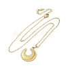 Crescent Moon 304 Stainless Steel Pendant Necklaces NJEW-M096-33G-2