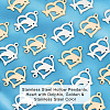 24Pcs 4 Style 201 Stainless Steel Hollow Pendants STAS-UN0029-99-4