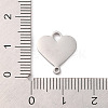 304 Stainless Steel Heart Connector Charms STAS-R222-01P-3