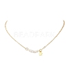 Alloy Star & Natural Cultured Freshwater Pearl Potato Beaded Pendant Brass Cable Chain Necklaces for Women NJEW-JN05788-2