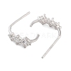 925 Sterling Silver Micro Pave Clear Cubic Zirconia Stud Earrings for Women EJEW-F342-02P-2