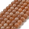 Round Natural Sunstone Beads Strands X-G-F222-33-8mm-1-2
