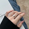 925 Sterling Silver Triple Criss Cross Finger Ring for Women RJEW-M164-04-4