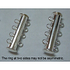 4-Strands Brass Magnetic Slide Lock Clasps X-KK-H310-P-3