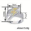 Brass Micro Pave Cubic Zirconia Finger Rings for Men WG532F7-01-3