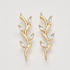 Brass Cubic Zirconia Links connectors X-KK-N216-14-1