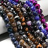 Faceted Natural Fire Crackle Agate Beads Strands G-F447-12mm-G-2