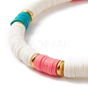 4Pcs 4 Style Handmade Polymer Clay Heishi Stretch Bracelets Set BJEW-TA00237-7