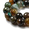 Faceted Natural Banded Agate Beads Strands G-F447-12mm-O03-4