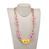 Personalized Aluminium & Acrylic Chain Necklaces NJEW-JN02911-03-4