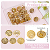 30Pcs 5 Styles Zinc Alloy Shank Buttons BUTT-ME0001-18-2
