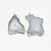 Natural Druzy Agate Slices Pendants G-Q494-65I-P-1