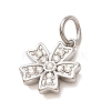 304 Stainless Steel Micro Pave Clear Cubic Zirconia Charms CU-CBAB6EC-24P-2