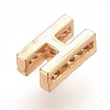 Golden Plated Brass Micro Pave Cubic Zirconia Slide Charms ZIRC-L075-61H-G-2