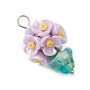 Glass Seed Beaded Flowerpot Pendants PALLOY-MZ00520-04-3