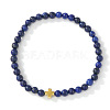 Bohemian Natural Lapis Lazuli Round Beads Stretch Bracelets NO3013-4-1
