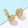 Brass Micro Pave Clear Cubic Zirconia Clip-on Earrings EJEW-A132-02B-G-3