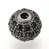 Brass Micro Pave Cubic Zirconia Beads ZIRC-Q013-8mm-143B-3
