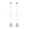 SHEGRACE Chic Rhodium Plated 925 Sterling Silver Dangle Ear Threads JE184A-1