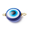 Transparent Evil Eye Resin Connector Charms PALLOY-JF01848-01-4