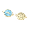 Ocean Brass Enamel Connector Charms KK-C251-05G-02-3