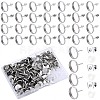 100Pcs Flat Round Stainless Steel Stud Earring Settings STAS-SP0001-61D-P-1
