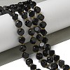 Natural Black Onyx(Dyed & Heated) Beads Strands G-K387-A03-02-1