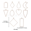 10Pcs Alloy Open Back Bezel Pendants PALLOY-YWC0002-02RG-4