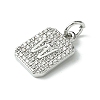 Rack Plating Brass Micro Pave Clear Cubic Zirconia Charms KK-G501-01W-P-2
