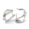Shell Shape Brass Micro Pave Clear Cubic Zirconia Hoop Earring Findings with Latch Back Closure EJEW-A058-24P-1