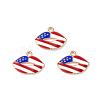 American Flag Style Alloy Enamel Pendants ENAM-K067-42-2