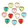 Valentine's Day 304 Stainless Steel with Glass Charms STAS-Q119-01G-A-1