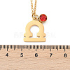 304 Stainless Steel Glass Drill Birth Stone Constellation Pendant Necklaces LS-STAS-D305-08G-G-2