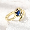 Brass Micro Pave Cubic Zirconia Cuff Open Rings for Women RJEW-L343-01G-4