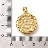 Brass with Natural Shell Carved Pendants KK-Z091-06G-02-3